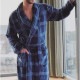 Robe de chambre homewear à col châle pour Homme à carreaux ultra douce
