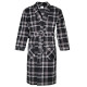 Robe de chambre homewear à col châle pour Homme à carreaux ultra douce