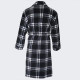 Robe de chambre homewear à col châle pour Homme à carreaux ultra douce