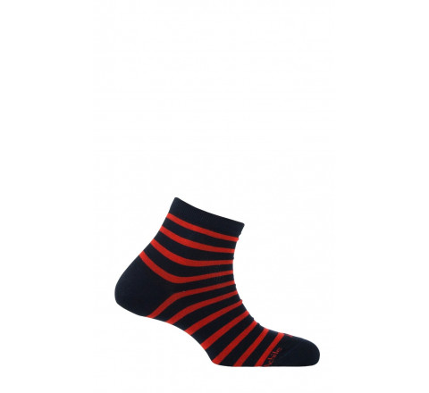 Chaussettes courtes rayures en coton