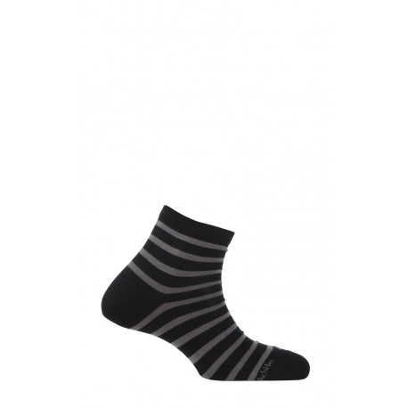 Chaussettes courtes rayures en coton