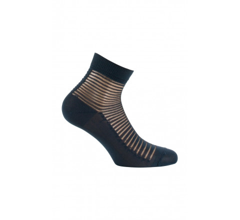Socquettes rayures effet transparence