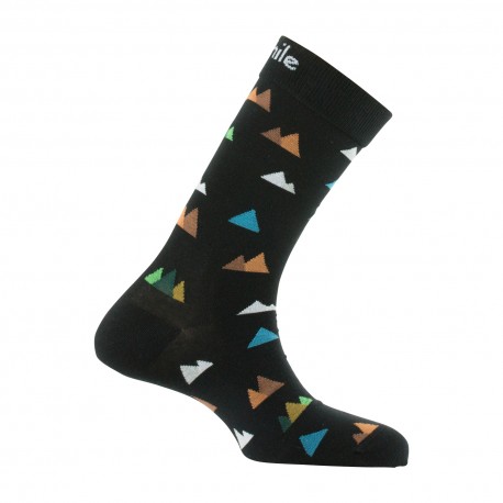 Mi-chaussettes motifs sommets en coton