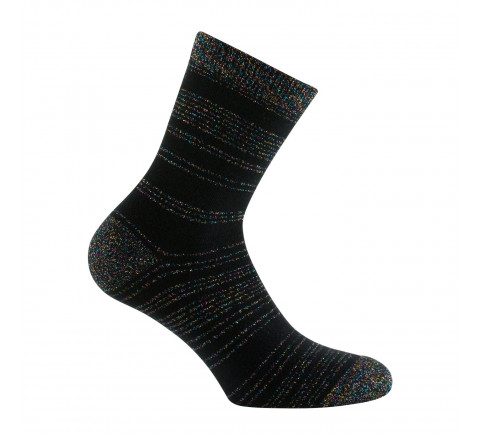 Mi-chaussettes rayures en Lurex