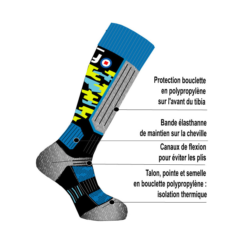 Thyo Enfant : Chaussettes de ski techniques Junior Tech - OUTLET -50%