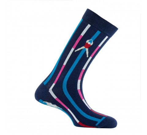 Mi-chaussettes mixtes Piscine en coton